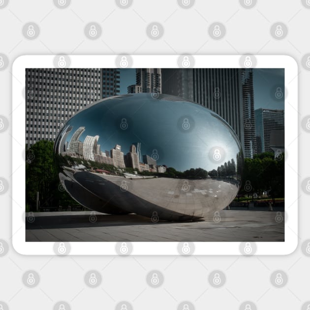 Distorted Michigan Ave Sticker by Enzwell